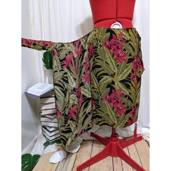 INTRIGING THREADS Floral Knee-Length Wrap Skirt With Attached Sash, Size 6 - Picture 3 of 8